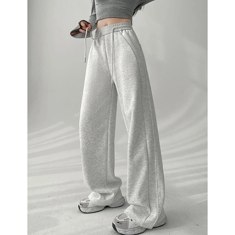 Women Fashion Casual High Waist Sweatpants Girls Comfortable Loose Fit Trousers Lady Classic Korean Wide Leg Pants
